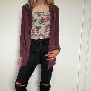 Burgundy Zip-up - Small